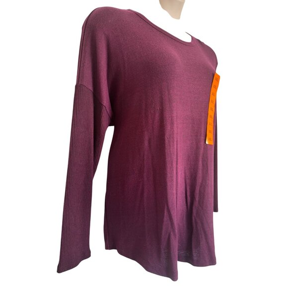 Buffalo Soft Wine Size XXL Oversized Long Sleeve David Bitton Knit Sweater Ligh - Picture 10 of 10